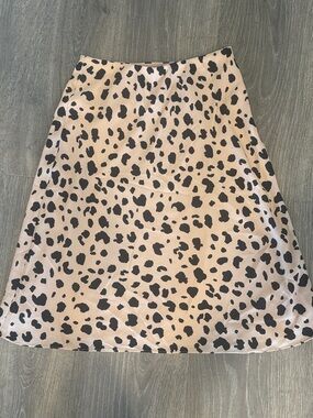 Socialite Blush and Black Animal-Spot A-Line Skirt